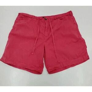 LRL Lauren Jeans Co. Ralph Lauren Red Cotton Flat Front Shorts Women's Size 14
